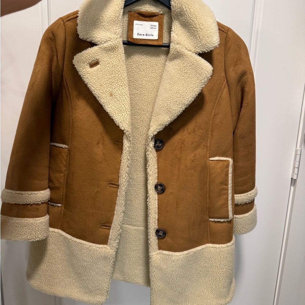 Zara Kids Brown and Cream Jacket